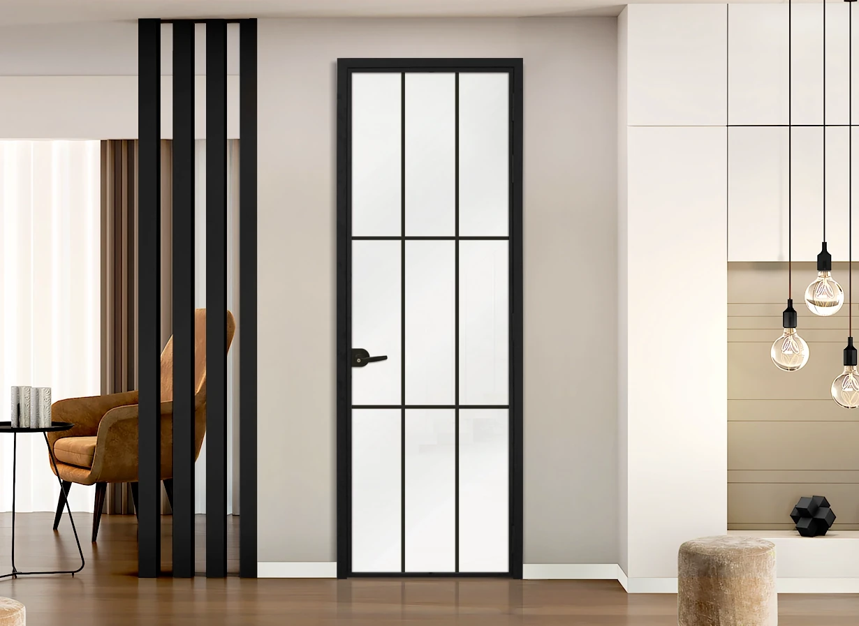 Стъклена Врата Lusso L5 Черен Мат